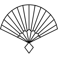 Elegant Fan Outline Vector