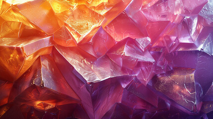 Abstract Geometric Crystal Pattern in Vibrant Purple Tones – Modern Digital Art Background