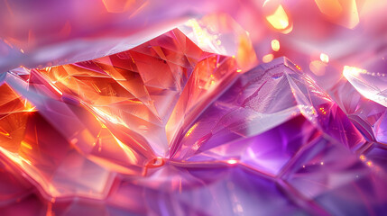 Abstract Geometric Crystal Pattern in Vibrant Purple Tones – Modern Digital Art Background