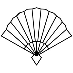 Elegant Fan Outline Vector