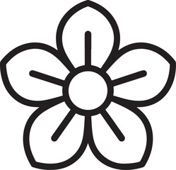 Obraz premium Stylized black flower outline bloom petal