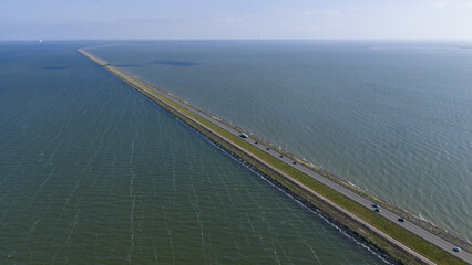 26 km long dam in the middle of the IJsselmeer area, between Lelystad and Enkhuizen. Water...