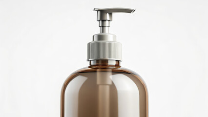 Obraz premium Public Health Ministry Brown pump bottle for liquid soap or lotion showcases sleek design, ideal for public health ministry use