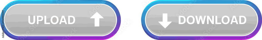 Fototapete download and upload button vector graphic for web design and application interface elements use now