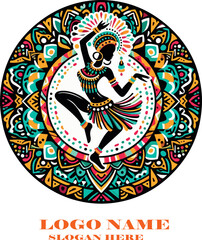 African dance  vector white background  .