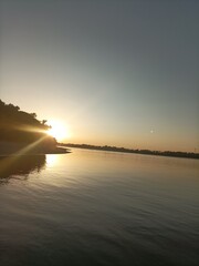 sunset over the river
