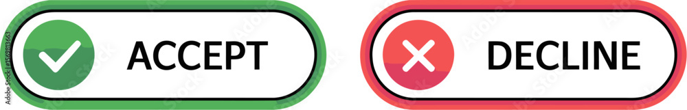 Leinwandbilder accept decline buttons ui design elements for web and app user interface design choices