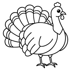Elegant Turkey Line Drawing