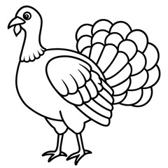 Elegant Turkey Line Drawing