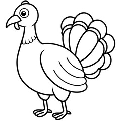 Elegant Turkey Line Drawing