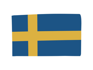 スウェーデンの国旗のイラスト素材