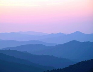 Fototapeta premium Pastel mountain range at dawn