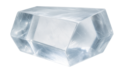 Clear calcite with rhombohedral cleavage and slight double refraction