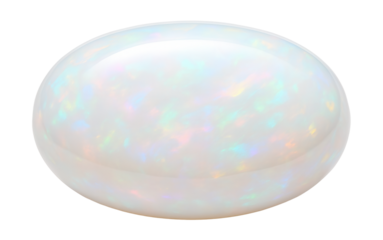 White opal with delicate pastel rainbow hues and fine polished finish