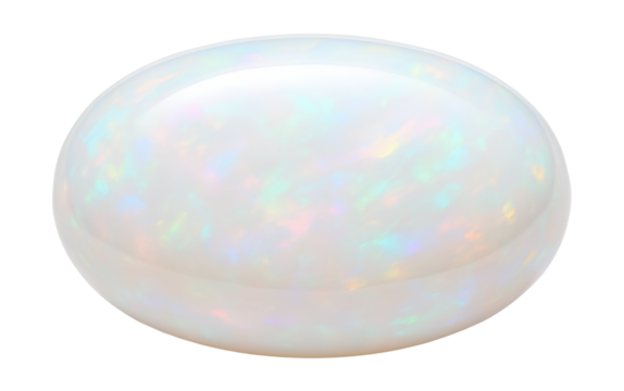 White opal with delicate pastel rainbow hues and fine polished finish