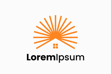 Home Sun Vector Logo Premium 