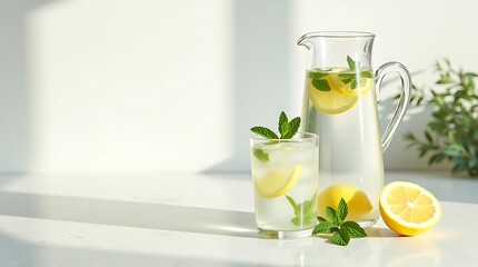 Fototapeta premium Side View Drink Photography – Elegant Minimalist Beverage Concepts