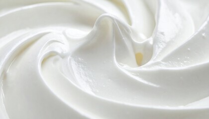 Close-up of Swirled White Cream Texture