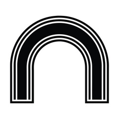 Fototapeta premium black and white outline of a thick semicir.