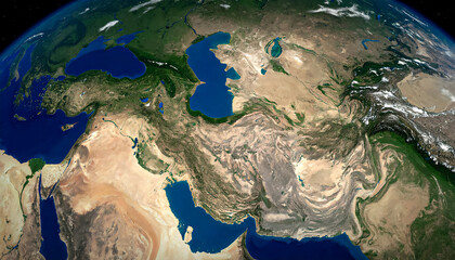Image of the Caspian Sea taken by satellite from space