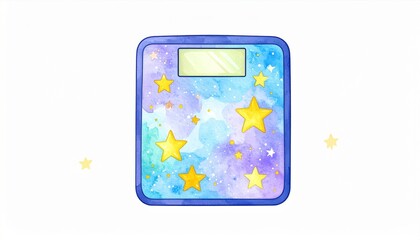 Watercolor Galaxy Scale with Gold Stars