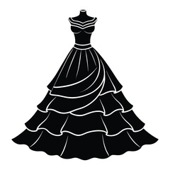 wedding dress vector illustration