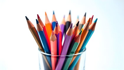 colored pencils in a glass