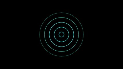 Abstract radio wave signal icon. Abstract neon circle radio waves looping icon 