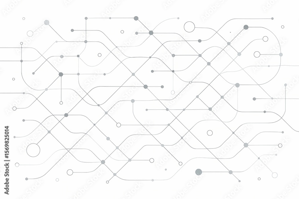 Poster abstract network connections: a complex network of interconnected nodes and lines creates a visually