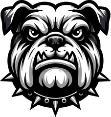 Bulldog Mascot Head  Vector Illustration