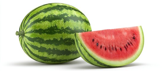 Whole and sliced watermelon