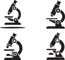 Laboratory Equipment Silhouette Vector Icon Set – Scientific Tools Collection.