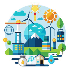 Infographic illustrating various renewable energy sources and their benefits