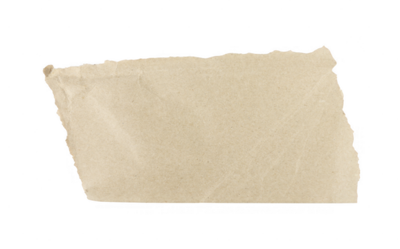 Blank brown torn paper isolated on transparent background