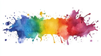 Vibrant watercolor frame with dynamic paint splashes. Energetic and creative border for art projects on a white background.