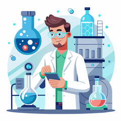 Modern scientist working in a high tech laboratory environment
