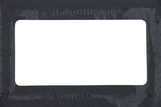 Blank black rectangle on transparent background