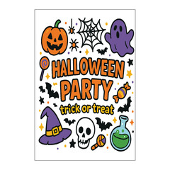 Halloween Colored Invitation Label Design