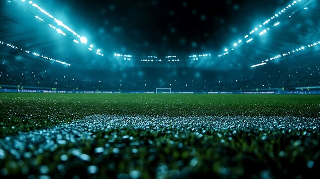 Snowy Night Football Stadium.