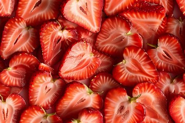 Sliced Strawberries Background Texture. (11)