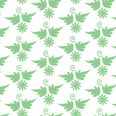 seamless pattern with green leaves