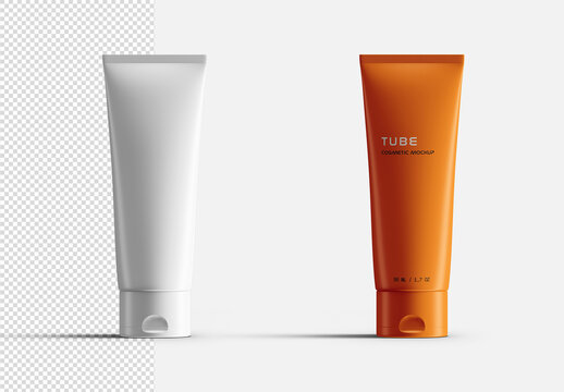 Cosmetic Cream Tube Packaging Mockup Isolated