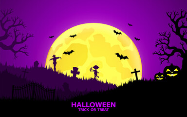 Hand drawn background for Halloween celebration. Vector illustration.