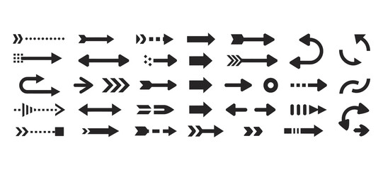 Vector mega pack of arrows, diverse arrow icon set for graphic design, apps and web navigation

