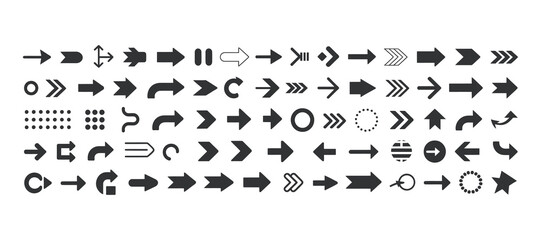 Obraz premium Editable vector arrow icons, complete mega collection of modern and classic directional symbols for design