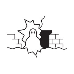 Cracked Wall With Emerging Ghost