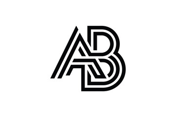 A stylized black and white logo featuring the letters a and b intertwined