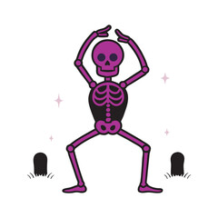 Yoga Skeleton In Haunted Graveyard