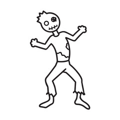 Zombie Arm Reaching Forward Outline