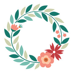 Botanical Wreath with Assorted Flowers and Leaves